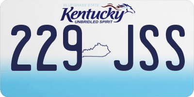 KY license plate 229JSS
