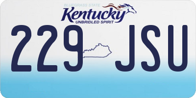 KY license plate 229JSU