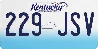 KY license plate 229JSV