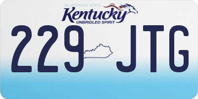KY license plate 229JTG