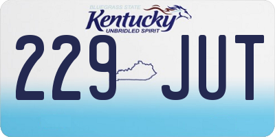 KY license plate 229JUT