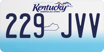 KY license plate 229JVV