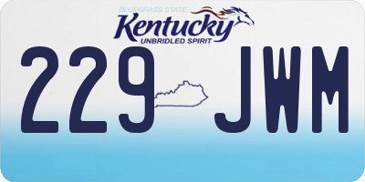 KY license plate 229JWM
