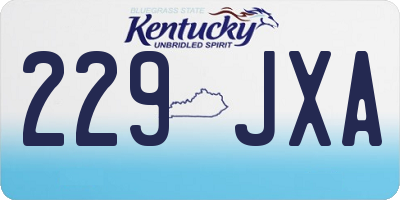 KY license plate 229JXA