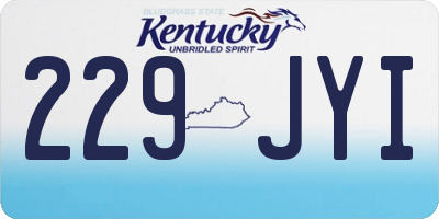 KY license plate 229JYI