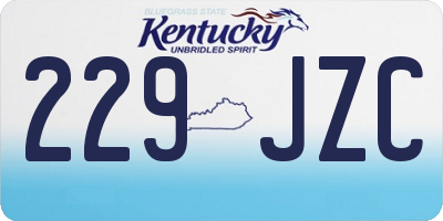 KY license plate 229JZC