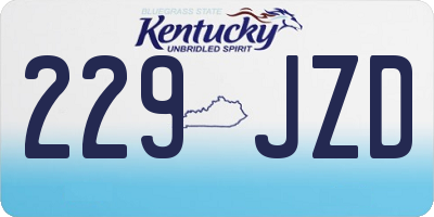 KY license plate 229JZD
