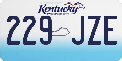 KY license plate 229JZE