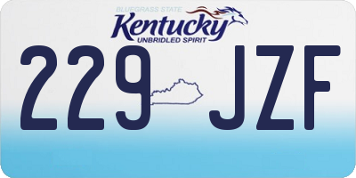 KY license plate 229JZF