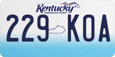 KY license plate 229KOA