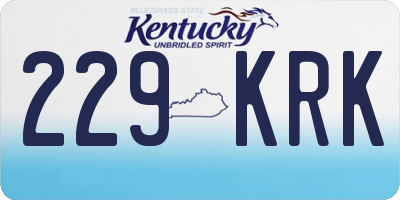 KY license plate 229KRK
