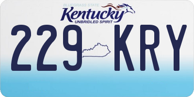 KY license plate 229KRY