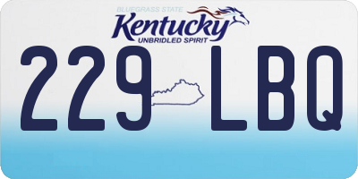 KY license plate 229LBQ