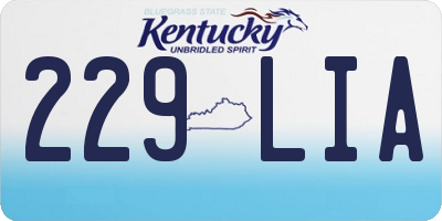 KY license plate 229LIA