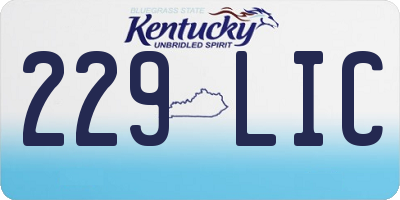 KY license plate 229LIC