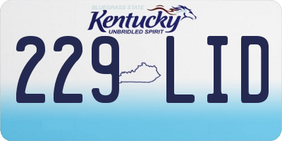 KY license plate 229LID