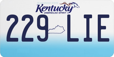 KY license plate 229LIE