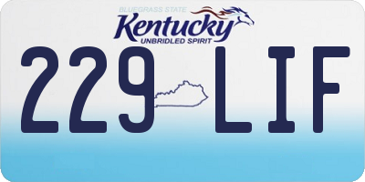 KY license plate 229LIF