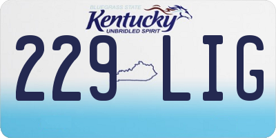 KY license plate 229LIG