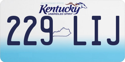 KY license plate 229LIJ