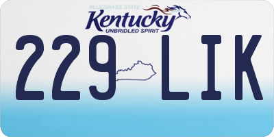 KY license plate 229LIK