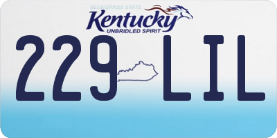 KY license plate 229LIL