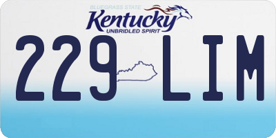KY license plate 229LIM