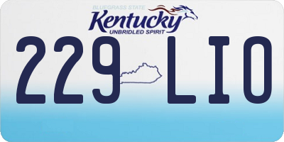 KY license plate 229LIO
