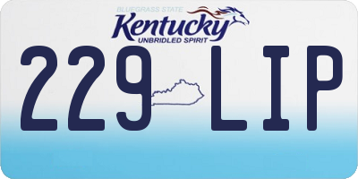 KY license plate 229LIP