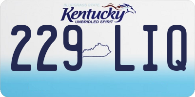 KY license plate 229LIQ