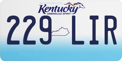 KY license plate 229LIR