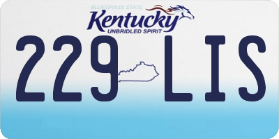 KY license plate 229LIS