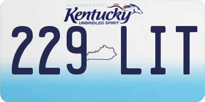 KY license plate 229LIT