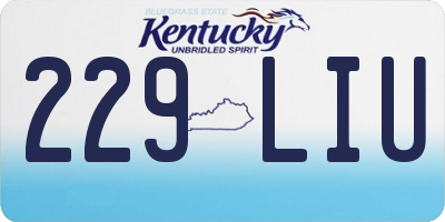 KY license plate 229LIU