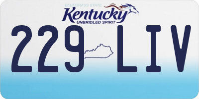 KY license plate 229LIV