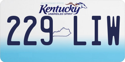 KY license plate 229LIW