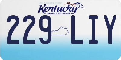KY license plate 229LIY