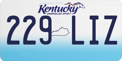 KY license plate 229LIZ