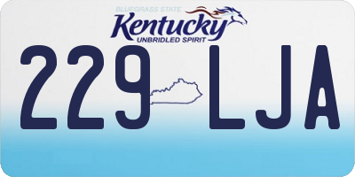 KY license plate 229LJA