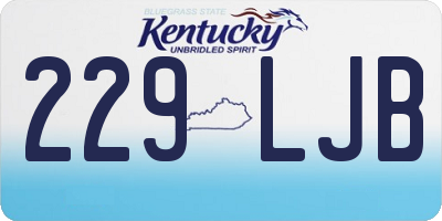 KY license plate 229LJB