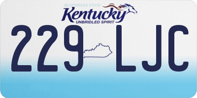 KY license plate 229LJC