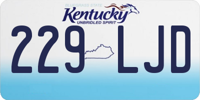 KY license plate 229LJD