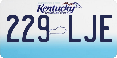 KY license plate 229LJE