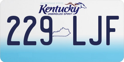 KY license plate 229LJF