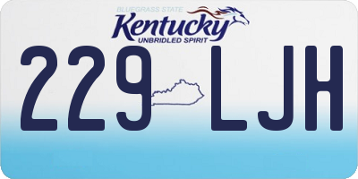 KY license plate 229LJH