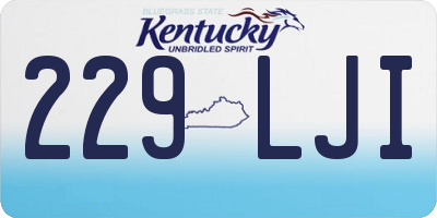 KY license plate 229LJI