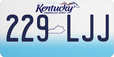 KY license plate 229LJJ
