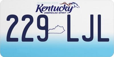 KY license plate 229LJL