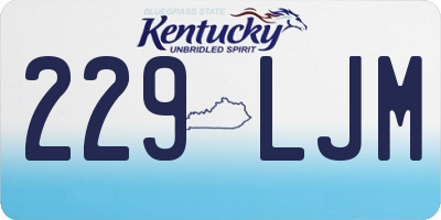 KY license plate 229LJM