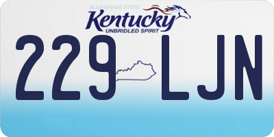 KY license plate 229LJN